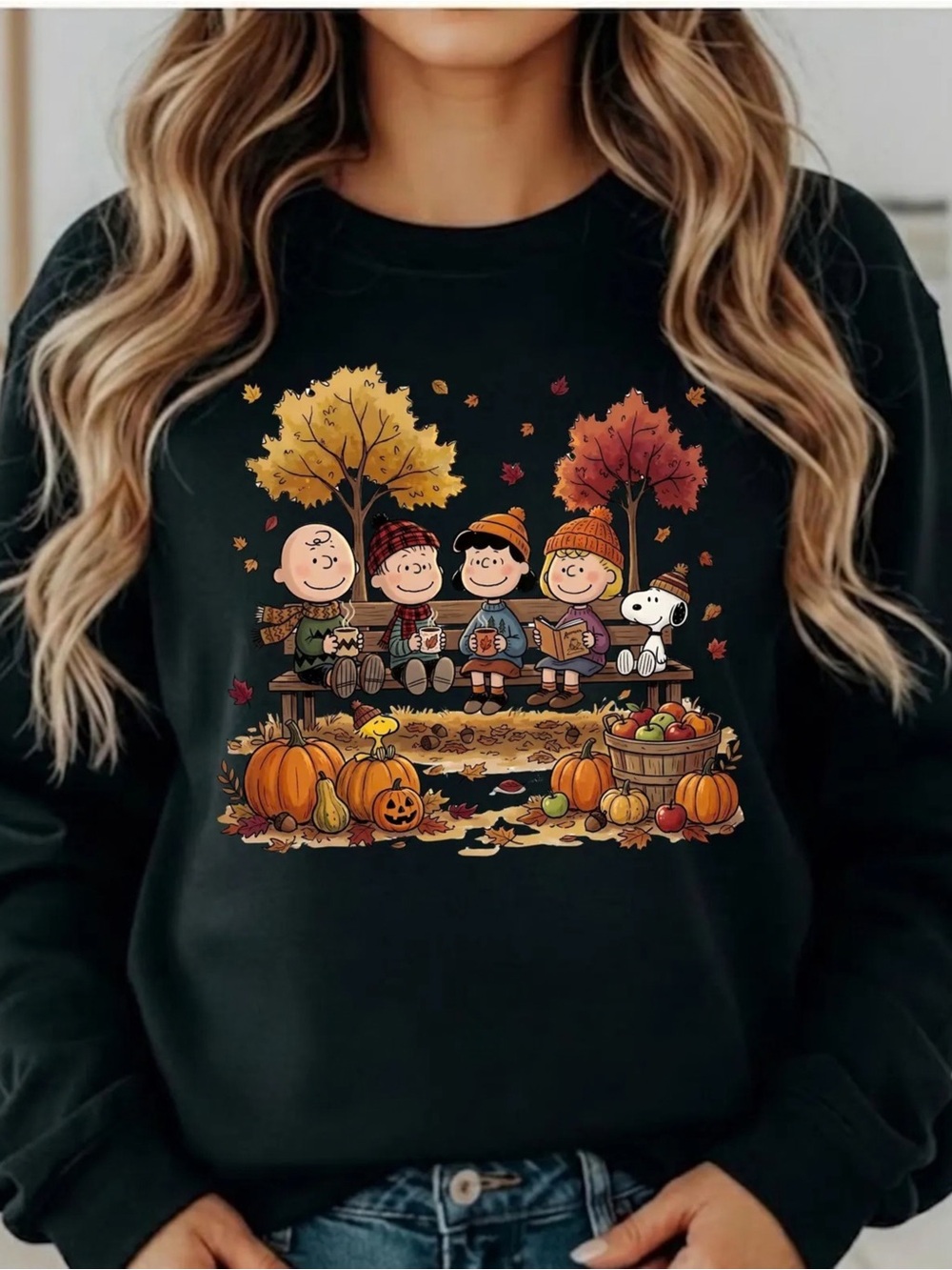 Gildan Retro Fall Friends Sweatshirt, Cute Autumn Cartoon Shirt